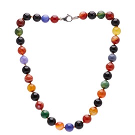 Treasure Bay 12mm Natural Gemstone Beaded Necklace For Women (MultiColoured)