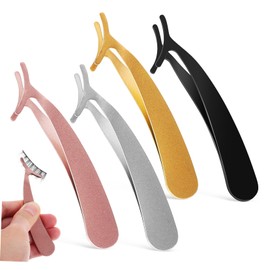Baluue 4 Pcs False Eyelashes Tool Lashes Natural Lash Extension Remover Eyelash Applicator Tool Eyelash Applicator Tweezers False Lashes Extensions Lash Extension Tweezers Stainless Steel