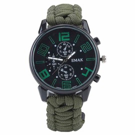 6 in 1 Multifunction Waterproof Outdoor Camping Survival Watch Rescue Paracord Bracelet
