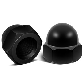 ORTAVA Pack of 20 Acorn Nuts M5 Stainless Steel Cap Nuts DIN1587 High Shape Stainless Steel A2 V2A Hexagonal Cap Nuts for Screws Threaded Rods & Threaded Bolts (Black)