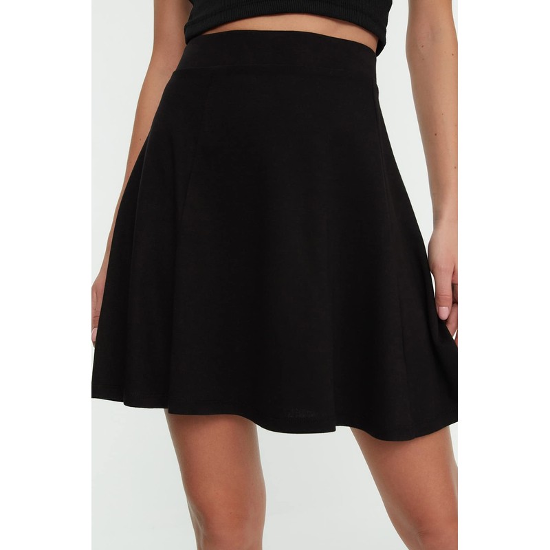 TRENDYOL Women's Basic Knitted Skirt, black