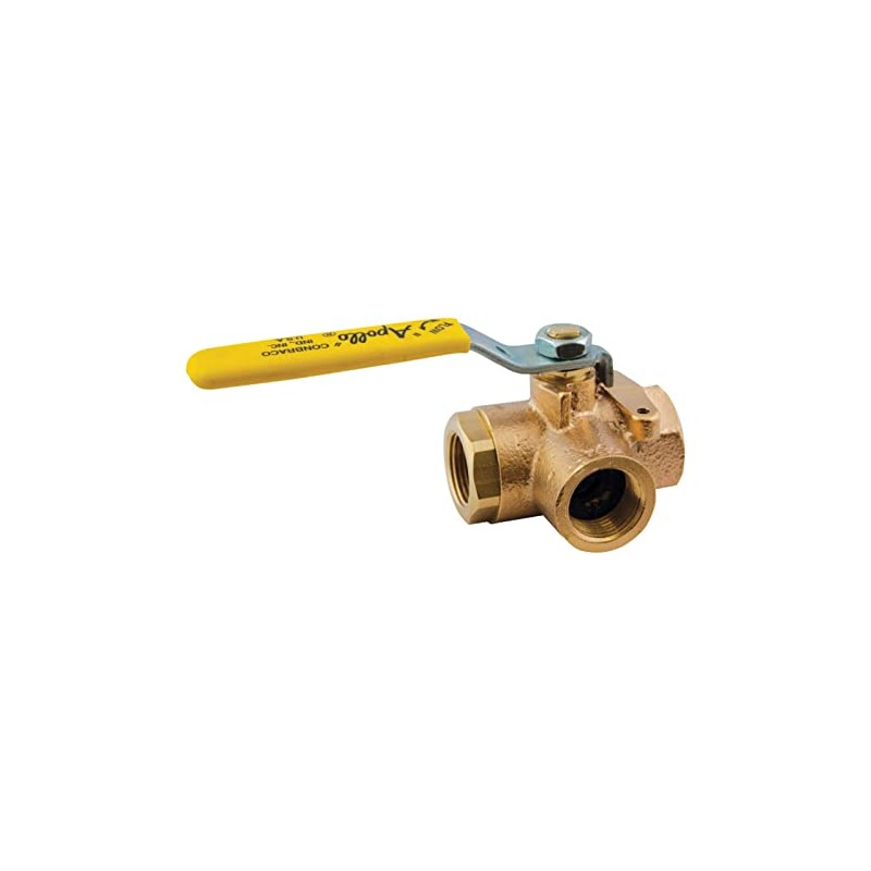 Apollo 1-1/4 Bronze Threaded 3-Way Ball Valve
