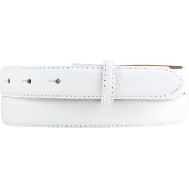 BELTINGER Gürtel mit Pigmentprägung und Steppnaht ohne Schnalle 2,5 cm | Modischer Ledergürtel für H-Schnalle 25mm Damen Herren | Gürtel mit Muster 3cm | Weiß 110cm