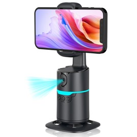 Auto Face Tracking Phone Stand with 360° Rotation, Gesture & Remote Control, No App Needed for Video Recording, Live Stream, TikTok & YouTube, Desktop Tripod Design