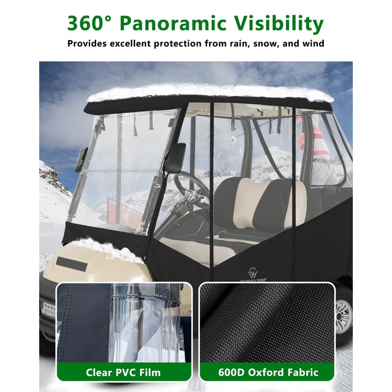 CHENGWEI 2 Passenger Golf Cart Enclosure for Club Car Precedent