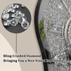 FEUFOAM Modern Wall Clock for Living Room Decor Silver Crystal