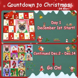 Advent Calendar 2023 Jigsaw Puzzles-Christmas Dogs, 24 Boxes 1008 Pieces Puzzles Countdown to Christmas, Christmas Gifts Stocking Stuffers, Christmas Decorations Christmas Puzzle for Adults Kids