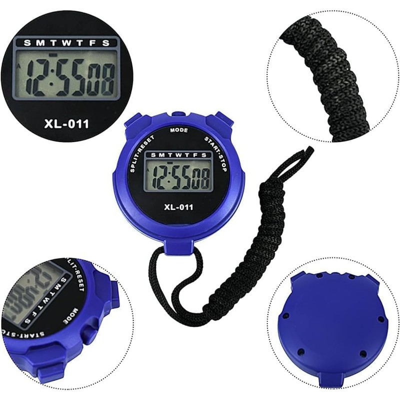 Digital Handheld Sports Stopwatch, Outdoor Multi-Function Digital Timer, Split/single Lap