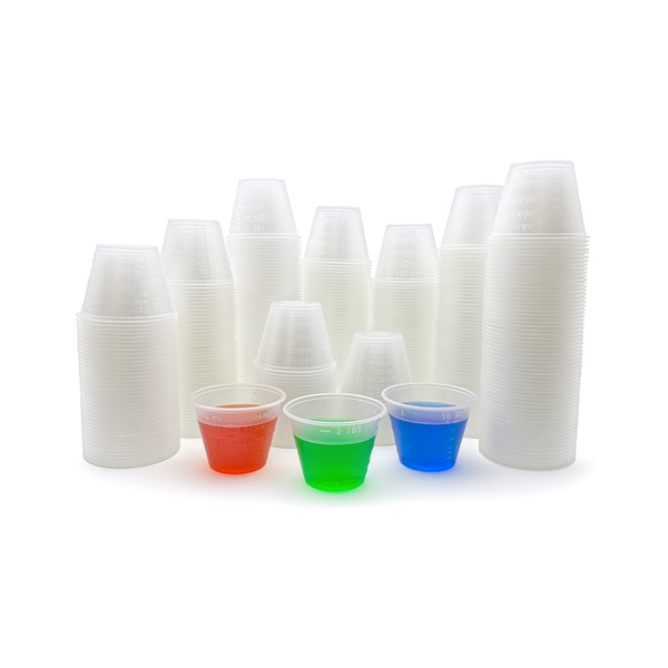 Eight30east - 400ct 1oz Disposable Graduated Medicine Cups, Non-Sterile, for Mixing and Measuring Resin, Epoxy, Oils, Paint, Cooking, Stain, and more