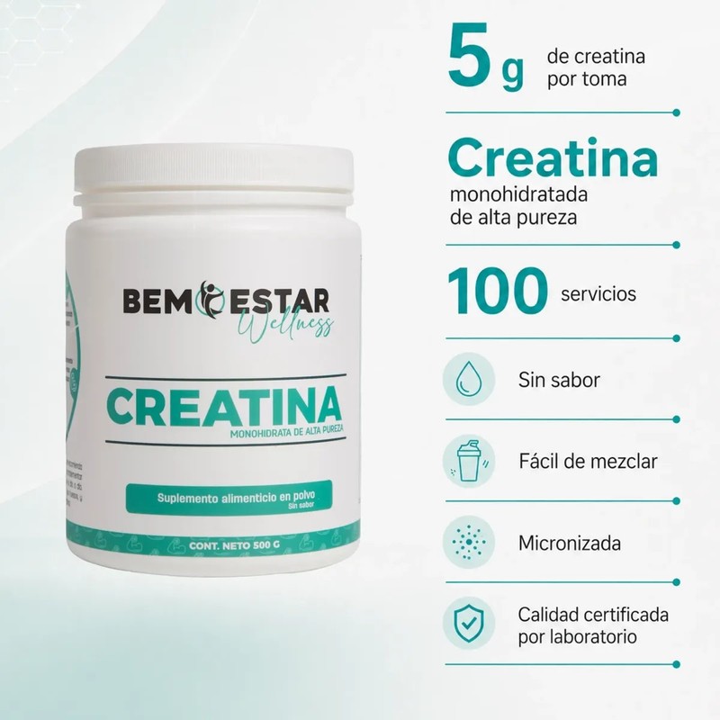 Creatina Monohidratada 500g 100 Porciones