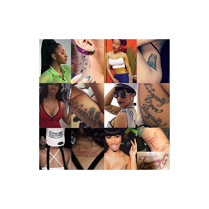 Cardi B Temporary Tattoo Set