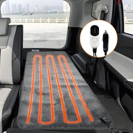 1Pc Car Electric Heating Pad Blanket 12 Volt Heated Blanket Portable Heated Mat for Car Truck SUV RV Camping Warm 9 Heat Setting 2H 8H 12H Timer Setting Machine Washable (63inch x 31.4inch)