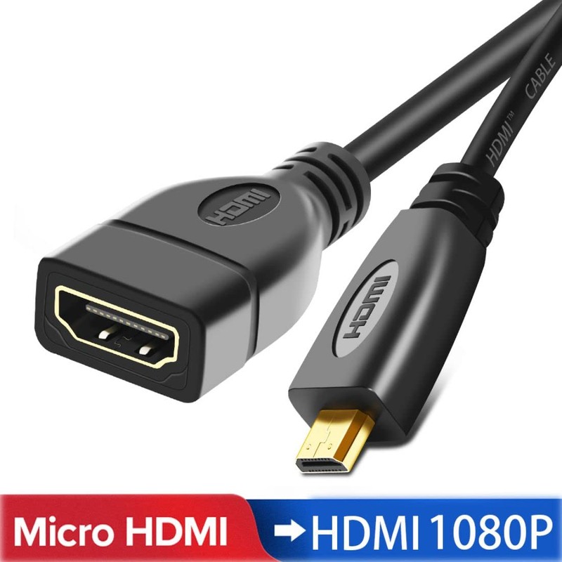 CY Micro HDMI Macho a HDMI Hembra Adaptador de Cable
