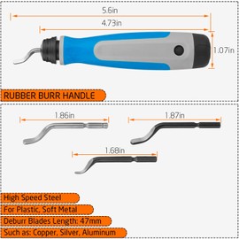 STARVAST Universal Deburring Tool with 15 Replacement Blades, 360° Rotating Blade Cutting Tool for 3D Printers, Plastic, Aluminium and Stainless Steel (1 Tool + 15 Blades)