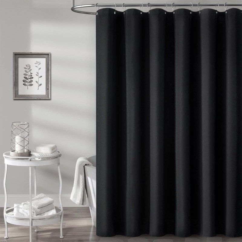 BTTN 96 Inch Extra Long Shower Curtain, Tall Linen Textured