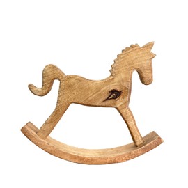 Alfie Francis 30cm x 27cm Wooden Unicorn Rocking Horse Ornament Statue Figurine Sculpture Kids Bedroom Nursery Decor Accessory Decoration Gift