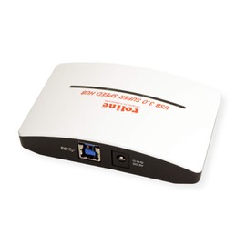 Rolinez 4 Ports USB 3.0 Hub with Power Supply - Black/White