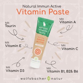 Vitamin Paste for Cats - With 7 Important Vitamins - Natural Immune Active Multivitamin Paste for Cats, Promotes Defences