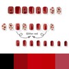 24 Pcs Valentine’s Day Press on Nails Short Medium Fake
