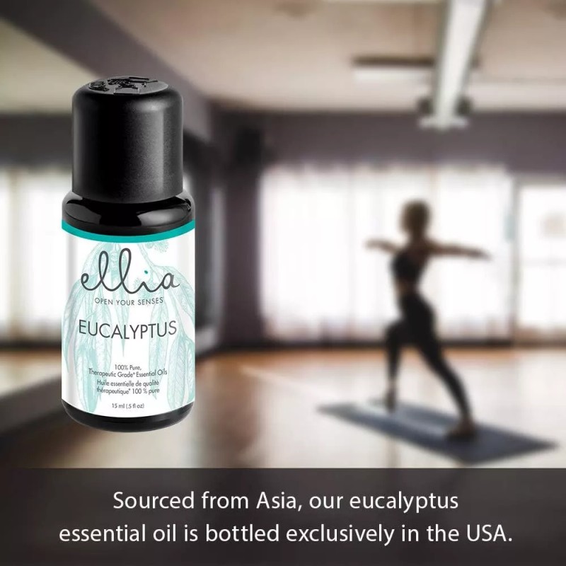 Ellia Diffuser Essential Oil Eucalyptus 15ml, 100% Pure, Therapeutic Grade,