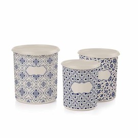 TupperwareOne Touch Storage Canister 12/8/5 cup Charming Blue Set of 3