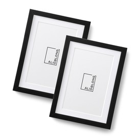ALIOBLONG 5x7 Picture Frame Set of 2,Black Photo Frame for 4x6 With Mat or 5x7 Without Mat,Horizontal and Vertical Formats for Wall Mount or Tabletop with Plexi Sheet