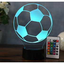 Optechvisual LED Football Lamp - Sporty Decoration and Night Light for Football Players, Fans and Coaches - Gift Idea for Men, Teenagers and Children, Club Light