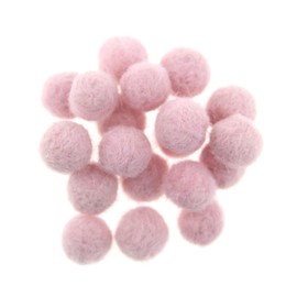 Zasy Bolas de fieltro de aguja de lana pura, bolas de fieltro seco, 15 mm, hechas a mano, 20 unidades (rosa)