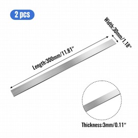304 Stainless Steel Flat Bar 2PCS, 1/8" Thick 1 3/16" Wide 12" Long, Brushed Finish, Durable Versatile Trim Strips, Easy to Shape for DIY, Kitchen, Home Repairs