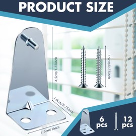 Ferraycle 8 Set Metal Hold Down Brackets 1.8 inch Silver Blinds Holder Replacements Horizontal Blind Brackets with Screws for Horizontal Shades Window Doors Home Accessories