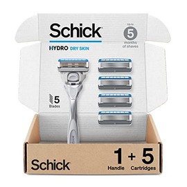 Schick Hydro Sense Hydrate Razors for Men With Skin Guards and Shock Absorbent Technology, 1 Razor Handle and 5 Razor Blades Refills