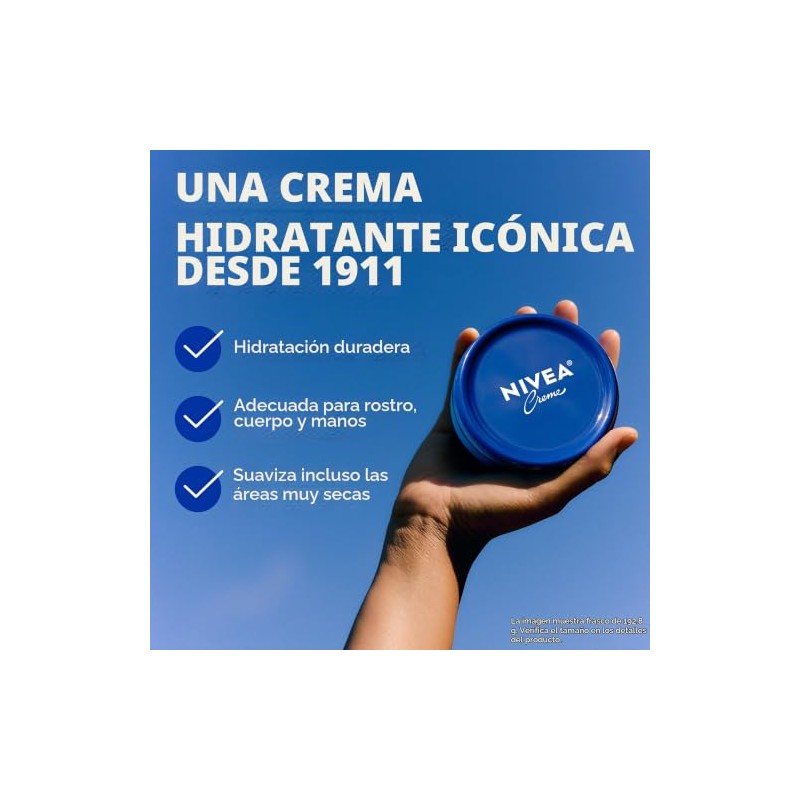 NIVEA Creme Crema hidratante para cuerpo, rostro y manos, frasco