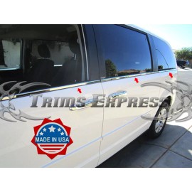 Made in USA - Trims Express fit:2008-2020 Dodge Grand Caravan 6Pc Window Sill Trim Overlay Stainless Steel
