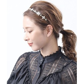Vingtaine HK-188 Pearl Bijou Headband Thin Gorgeous Wedding After-Party Party Hair Access