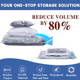 Vacuum Storage Bags, 10 Jumbo Space Saver Bags Compression for Comforters, Bedding and Blankets, Vacuum Sealed Bags Clothes Storage Travel Essentials