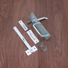 Infinity Decor Heavy Duty Black/Zinc Iron Suffolk Thumb Gate Latch Catch Set Ideal for Wooden Garden Gate, Garage & Shed Doors (Zinc)