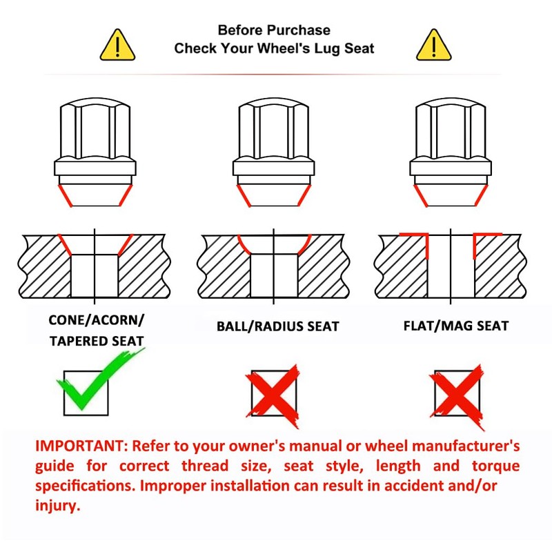 White Knight 9/16"-18 Lug Nuts for Dodge and Ram, Factory