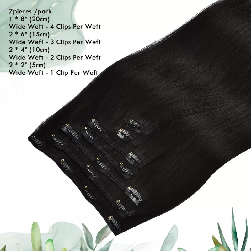 Jinyisong Extensiones Cabello 70gr 14in Natural Negro