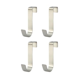 harukita Hooks, Door Hooks, S-Shaped Hooks, Garbage Bag Hangers, Hanging Hooks, Door Hanger Hooks, Easy Installation, Set of 4 (Stainless Steel x 4)