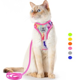 Supet Cat Harness and Leash Set Stylish Escape Proof Cat Vest Harness Adjustable Breathable Pet Harness with Reflective Trim Step-in Cat Leash and Harness for Cats Puppies S（Chest:9.6-15.7''