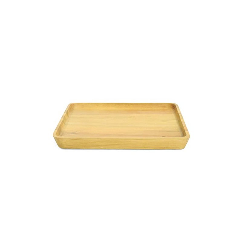 Organic Cafe JA22-20-5s Wooden Dish Square Plate Diameter 8.3 inches