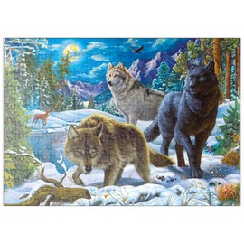 MyPuzzle Wolves in the Snowy Night - Premium 200 Piece Puzzle - MyPuzzle Special Collection by Puzzle Galaxy