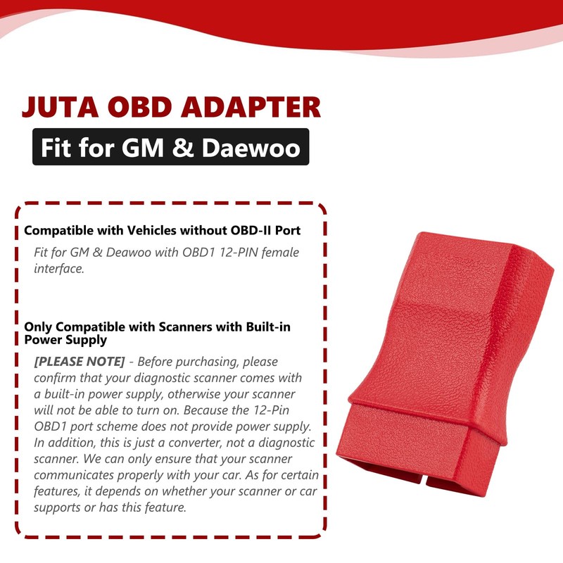 JUTA OBD2 to OBD1 Adapter Compatible with GM and Daewoo