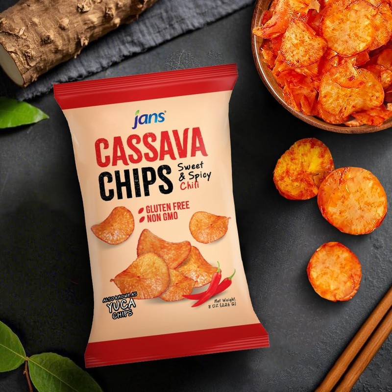 Jans Cassava Chips — Sweet & Spicy Chili Flavor 8oz