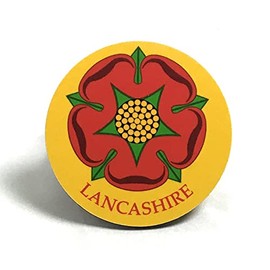 Novelty Coaster – Lancashire County Rose Flag - Unique Quirky Birthday Gift for Her/him - Made in UK