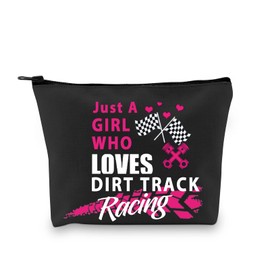 G2TUP Bolsa de maquillaje para amantes de las carreras con cremallera Just A Girl Who Loves Dirt Track Racing Racer, Bolsa de maquillaje para amantes de las carreras,