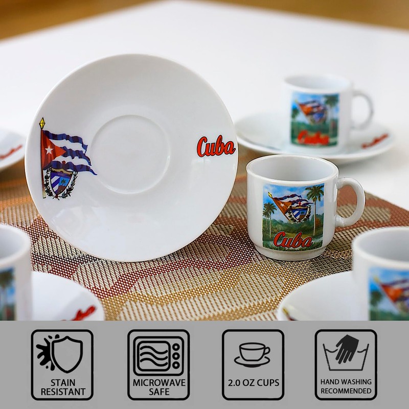 Generic Cuban Expresso Cup Set 6 cups 6 saucers Cuban