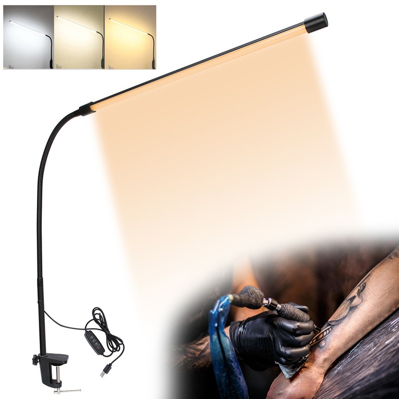 Long Arm Flexible LED ClipOn Beauty Tattoo Lamp Dimmable Nail
