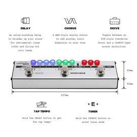 Valeton Dapper Mini Stage Session Gigging Gear Overdrive Distorsión Corus Delay Guitarra Multiefectos Pedal
