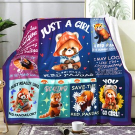 ZABAOBO Cute Red Panda Blanket Gifts for Girls Kids Adults,Red Panda Stuff Red Panda Throw Blankets,Red Panda Gifts for Women 60"x50" INCH